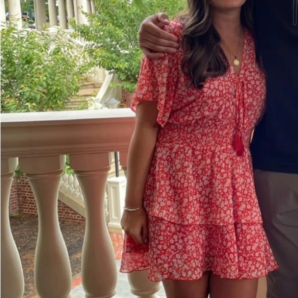 Zara Ruffled Printed Mini Dress - Picture 2 of 6
